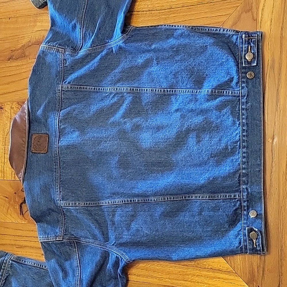 Vintage Marlboro Country Store Denim Jacket with Leather Collar Size Large - Picture 12 of 12
